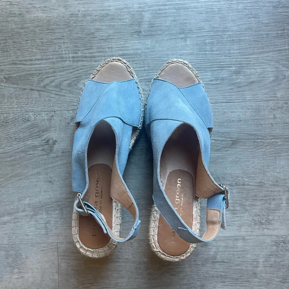 Patricia Green Madeline Suede Leather Espadrille Sandals Size 6 Made In Spain - Picture 4 of 11